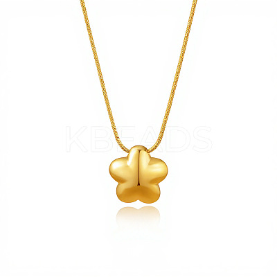 304 Stainless Steel Star Pendant Round Snake Chain Necklaces for Women WG91E03-01-1