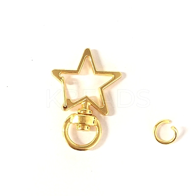 Star Alloy Swivel Clasps PURS-PW0001-430G-1