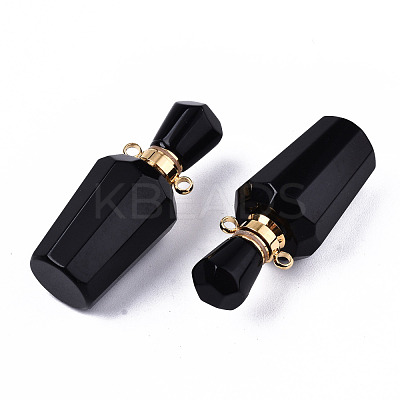 Faceted Natural Obsidian Pendants G-T131-14A-1