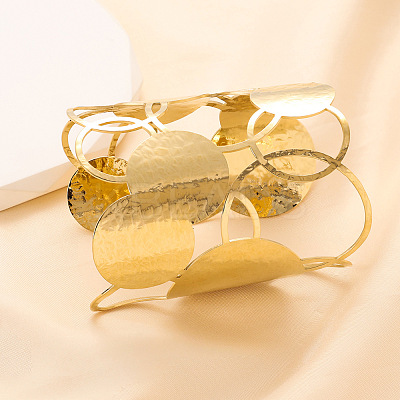 304 Stainless Steel Cuff Bangles for Women BJEW-V006-01B-G-1