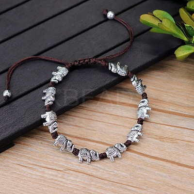 Alloy Beads Braided Bead Bracelets FS-WGCC9A2-04-1