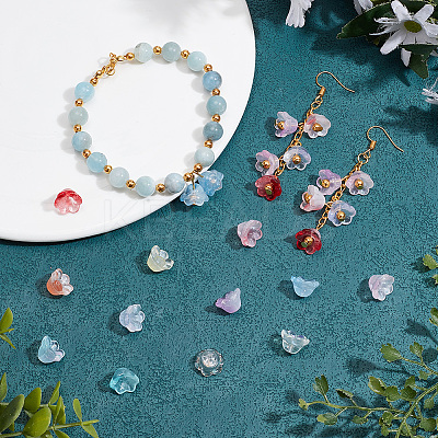 120Pcs 12 Style Glass Bead Caps GLAA-HY0001-20-1