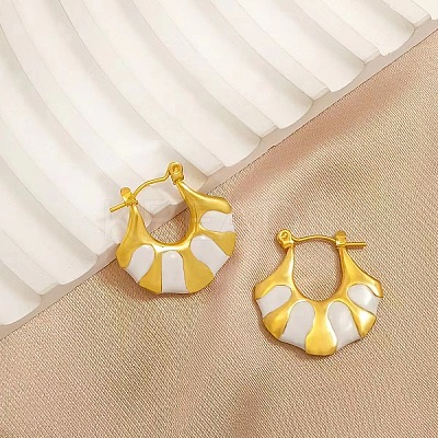 304 Stainless Steel Hoop Earrings EJEW-S267-02G-B-1