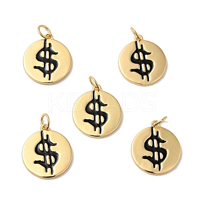 Rack Plating Brass Enamel Pendants KK-H431-27G-1