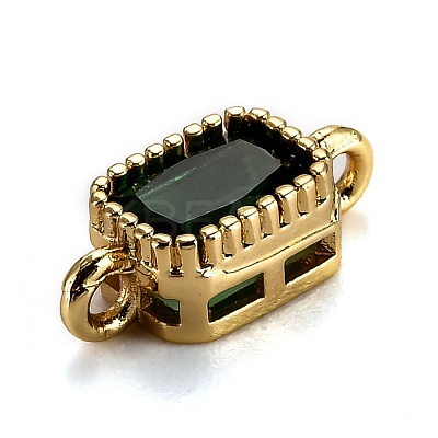 Real 18K Gold Plated Brass Micro Pave Cubic Zirconia Links Connectors ZIRC-L100-009G-1