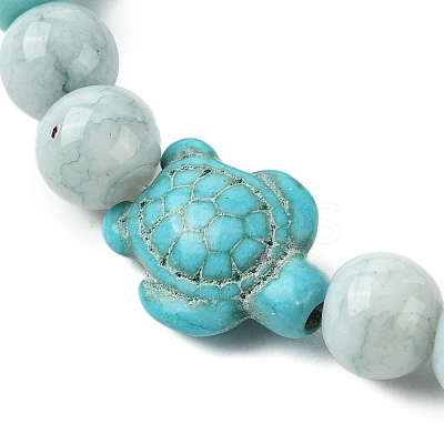 Synthetic Turquoise Beaded Stretch Bracelets for Women BJEW-TA00574-01-1