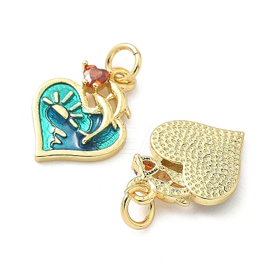 Brass Micro Pave Cubic Zirconia Pendants KK-S338-02G-1-1