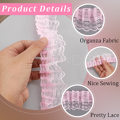 10M Polyester Pleated Lace Trim OCOR-CY0002-17A-1
