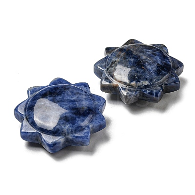 Natural Sodalite Carved Healing Sun Figurines DJEW-D012-04F-1
