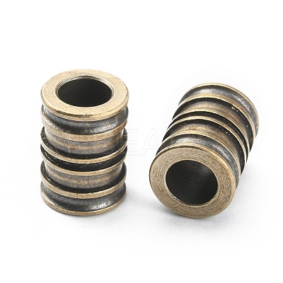 Groove Column Shaped Brass Beads FIND-WH0143-88AG-1