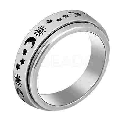201 Stainless Steel Rotating Fidget Band Ring MATO-PW0001-059A-03-1