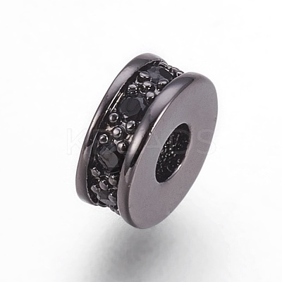 Brass Micro Pave Cubic Zirconia Beads ZIRC-F088-037B-1