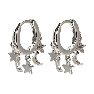 Rack Plating Brass Hoop Earrings EJEW-B062-47P-1