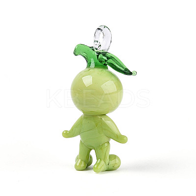 Handmade Lampwork Cartoon Radish Pendants LAMP-T025-10B-1
