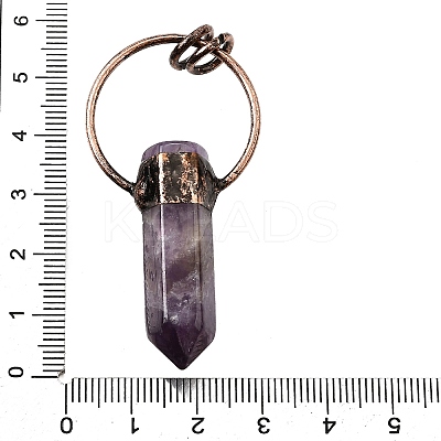 Natural Amethyst Faceted Pointed Bullet Big Pendants G-Q350-05B-1