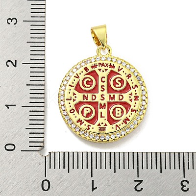 Rack Plating Brass Micro Pave Cubic Zirconia Pendants KK-B091-22G-01-1