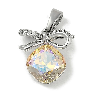 Brass Micro Pave Cubic Zirconia Charms KK-P283-23P-1