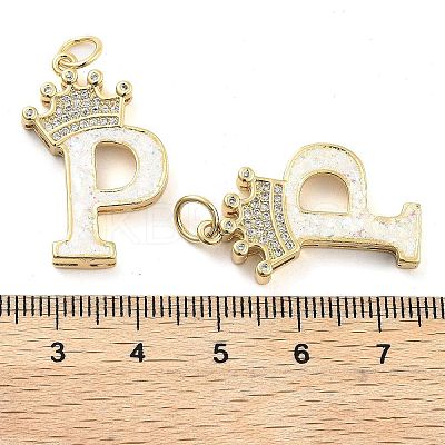 Brass Micro Pave Clear Cubic Zirconia Pendants KK-G498-01P-02-1