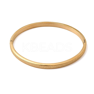 Frosted 304 Stainless Steel Hinged Bangles BJEW-H644-09G-1