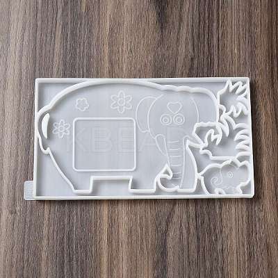 DIY Elephant Photo Frame & Grass Decoration Silicone Molds DIY-I099-56-1