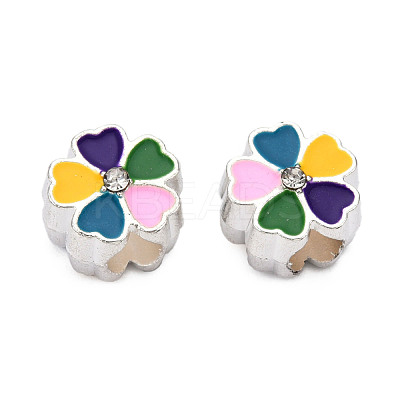 Alloy Enamel European Beads MPDL-T005-005F-RS-1