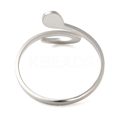 Non-Tarnish 304 Stainless Steel Open Cuff Rings for Women RJEW-N048-05P-1