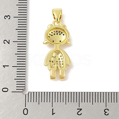 Rack Plating Brass Cubic Zirconia Pendants KK-S380-30G-04-1