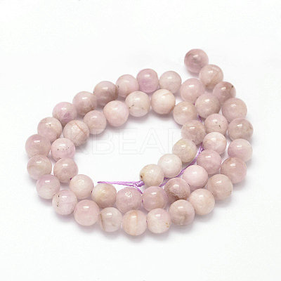 Round Natural Kunzite Beads Strands G-K068-28-10mm-1