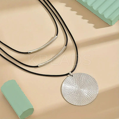 Ethnic Style Disc Alloy Pendant Necklaces FS-WGACE74-02-1