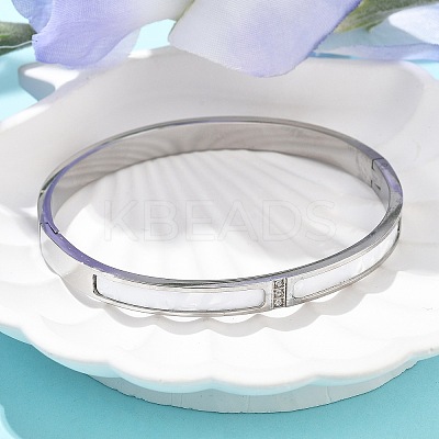 304 Stainless Steel Rhinestone Bangles for Women BJEW-Z092-07P-1