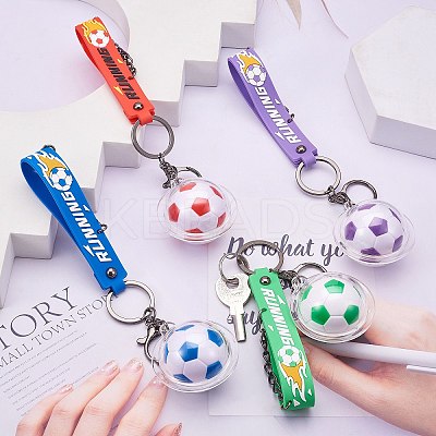 Soccer Keychain Cool Soccer Ball Keychain with Inspirational Quotes Mini Soccer Balls Team Sports Football Keychains for Boys Soccer Party Favors Toys Decorations JX297A-1