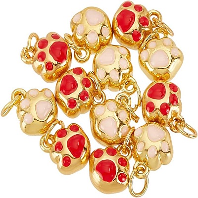 12Pcs 2 Colors Brass and Enamel Pendants KK-AR0004-30-1