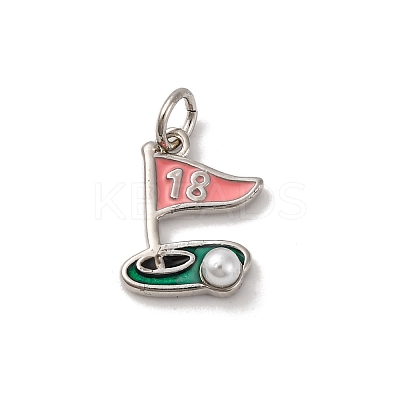 Brass Enamel Charms KK-Q098-37G-B-1