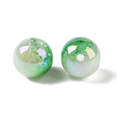 UV Plating Opaque Crackle Two-tone Acrylic Beads MACR-C032-01J-1