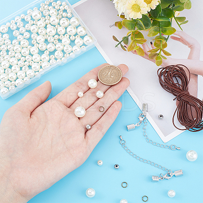 DIY Imitation Pearl Bracelet Necklace Making Kit DIY-PH0009-65-1