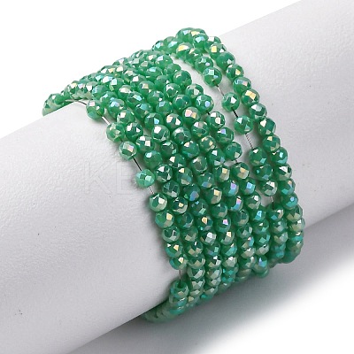 Transparent Electroplate Glass Beads Strands EGLA-H107-01A-B01-1