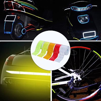 5 Rolls 5 Colors PET & PVC AUMO-mate Car Reflective Strip Sticker AJEW-SP0002-18-1