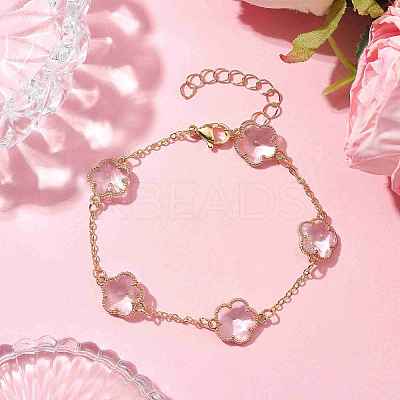 Glass Flower Links Bracelets & Necklaces Kits SJEW-JS01293-1