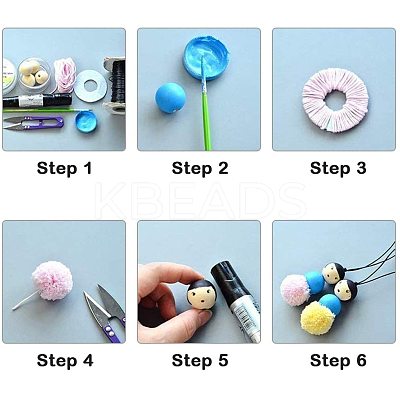 Round Unfinished Wood Beads and Nylon Packaging Vacuum Bag WOOD-PH0008-50-1