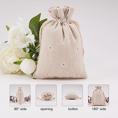 Polycotton(Polyester Cotton) Packing Pouches Drawstring Bags LS-X-ABAG-T004-10x14-01-1