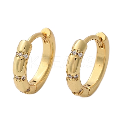 Sparkling Cubic Zirconia Huggie Hoop Earrings for Girl Women EJEW-H126-15G-1