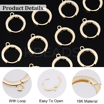 8 Pairs Brass Hoop Earring Findings KK-AR0002-74-1