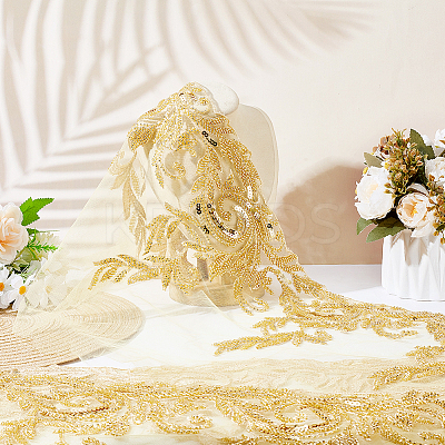 2 Yards Polyester Embroidery Flower Lace Trim DIY-WH0661-27D-1