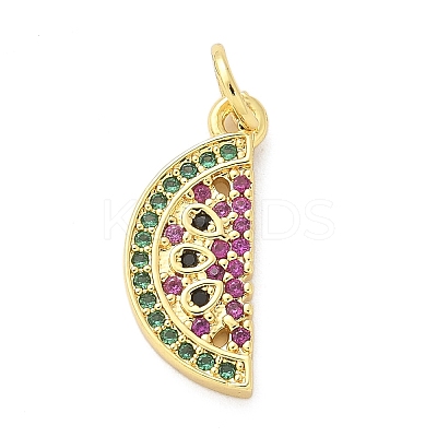 Brass Micro Pave Cubic Zirconia Pendants KK-S511-03G-G-1