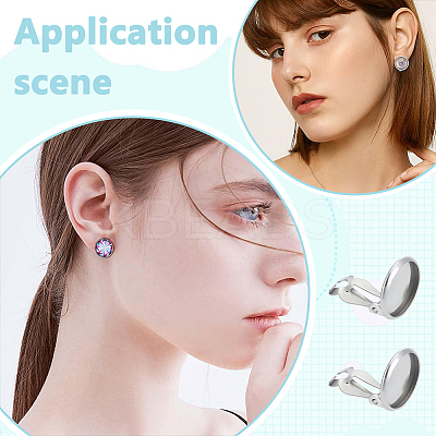 60Pcs 316 Stainless Steel Clip-on Earring Findings STAS-ME0001-61-1