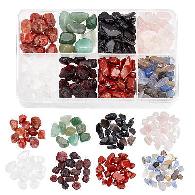 158G 8 Styles Natural Mixed Stone Beads G-NB0004-05-1