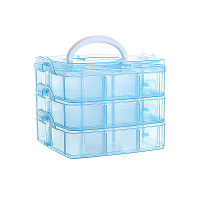 3-Tier Transparent Plastic Storage Container Box CON-PW0001-036C-1