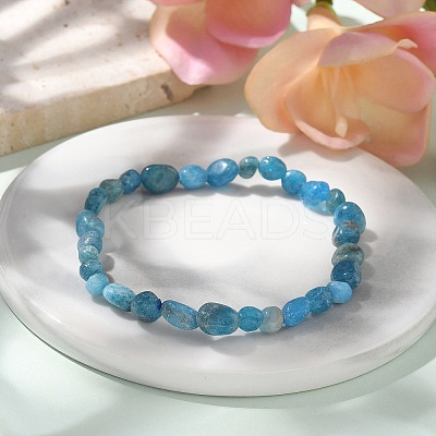Natural Apatite Bead Stretch Bracelets BJEW-K213-40-1