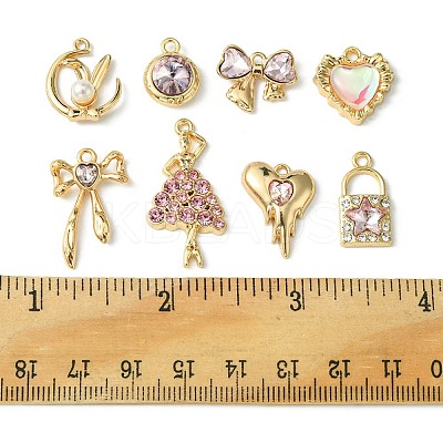 18Pcs 8 Styles Alloy Glass & Resin Pendants DIY-FS0005-36-1