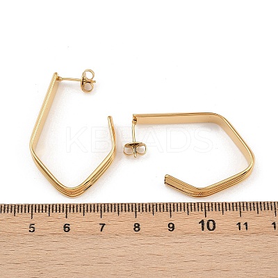 304 Stainless Steel Polygon Stud Earrings EJEW-P324-12G-1